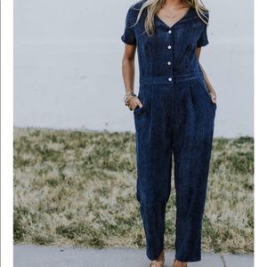 Navy Corduroy Jumpsuit